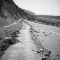 BW photos of rock slides in Kolob Canyons - 110mm.