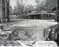 Rebuilding Zion Lodge after fire of January 28, 1966.