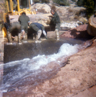 Color photos of the Birch Creek Spillway construction and/ or modification.