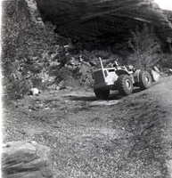 Construction vehicle during east side road repair and turn out construction.
