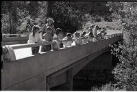 BW Photos of Junior Ranger Activities in Zion. On vehicle bridge near Watchman Housing Area.