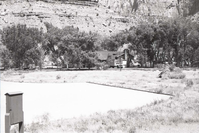 The back of the Zion Inn (Nature Center) from parking lot in the South Campground.