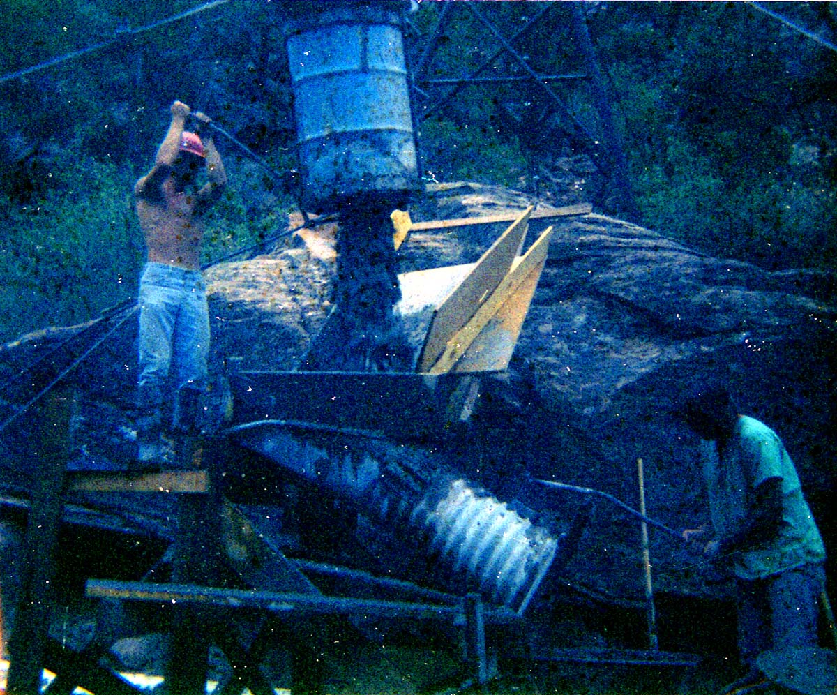 Tramline in place for transportation of construction equipment for Wiley Tank.
