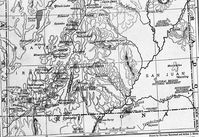 A map of southern Utah noting national parks and monuments.