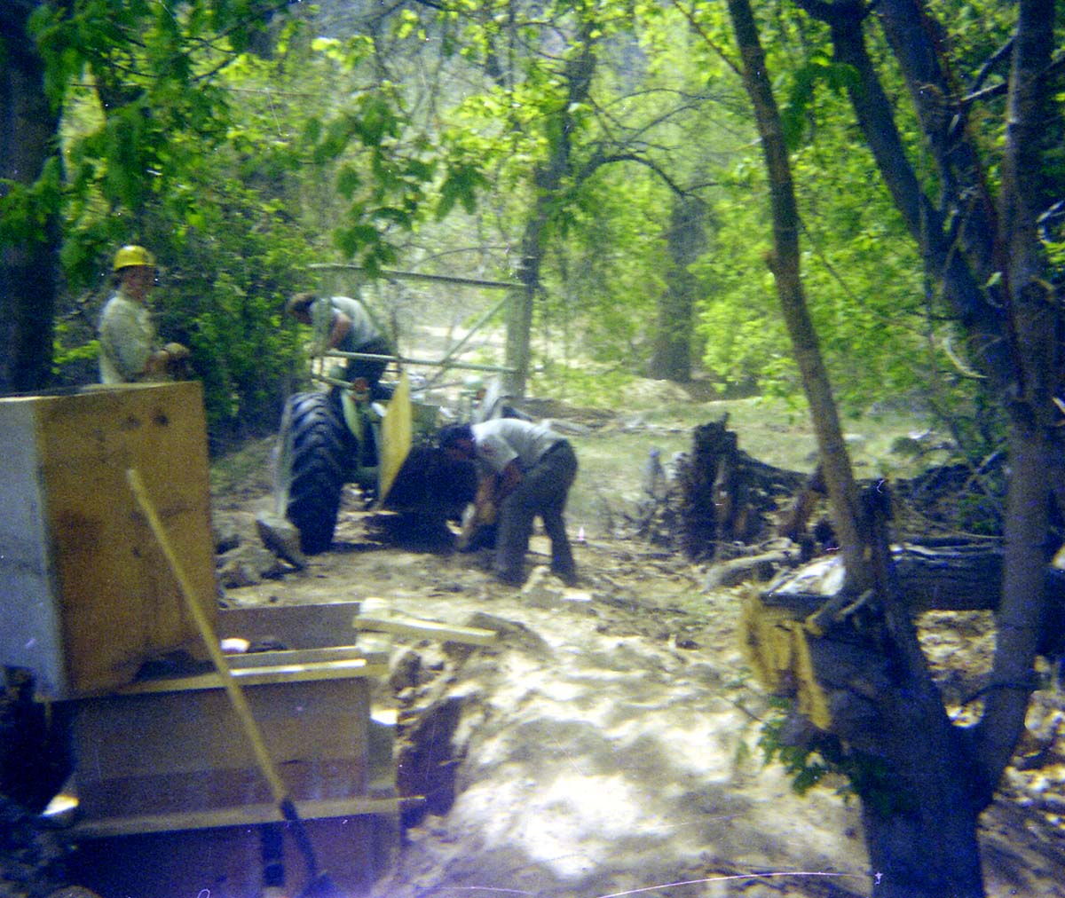 Workers during the Zion Lodge utilities project.