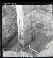 Bridge pier across Oak Creek.