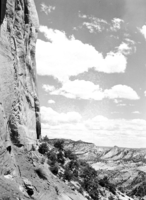 View of East Temple from Zion-Mt. Carmel Highway tunnel window.