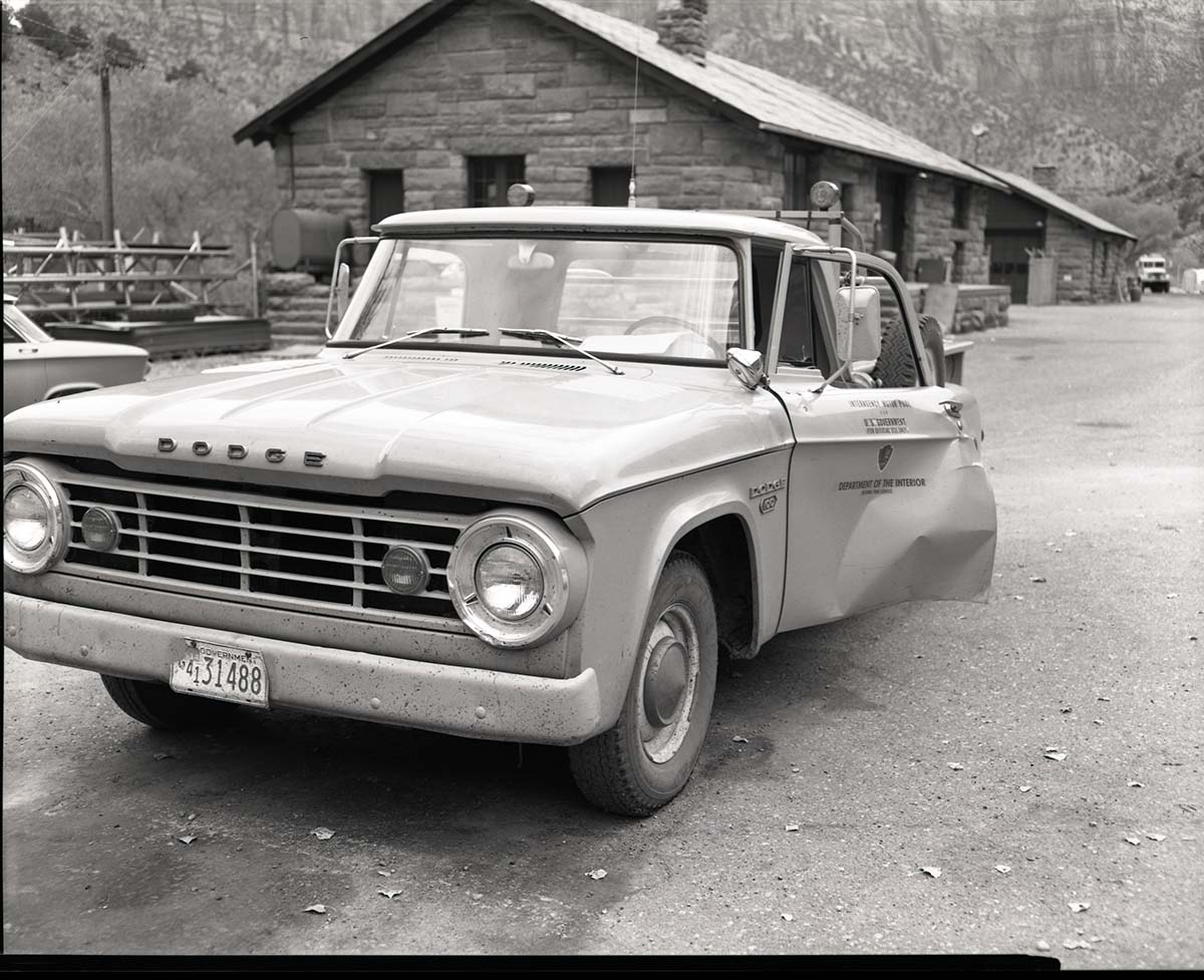 Accident between park pickup and visitor in Zion-Mt. Carmel Highway tunnel.