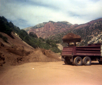 Color Photos of rock slides in Kolob Canyon.