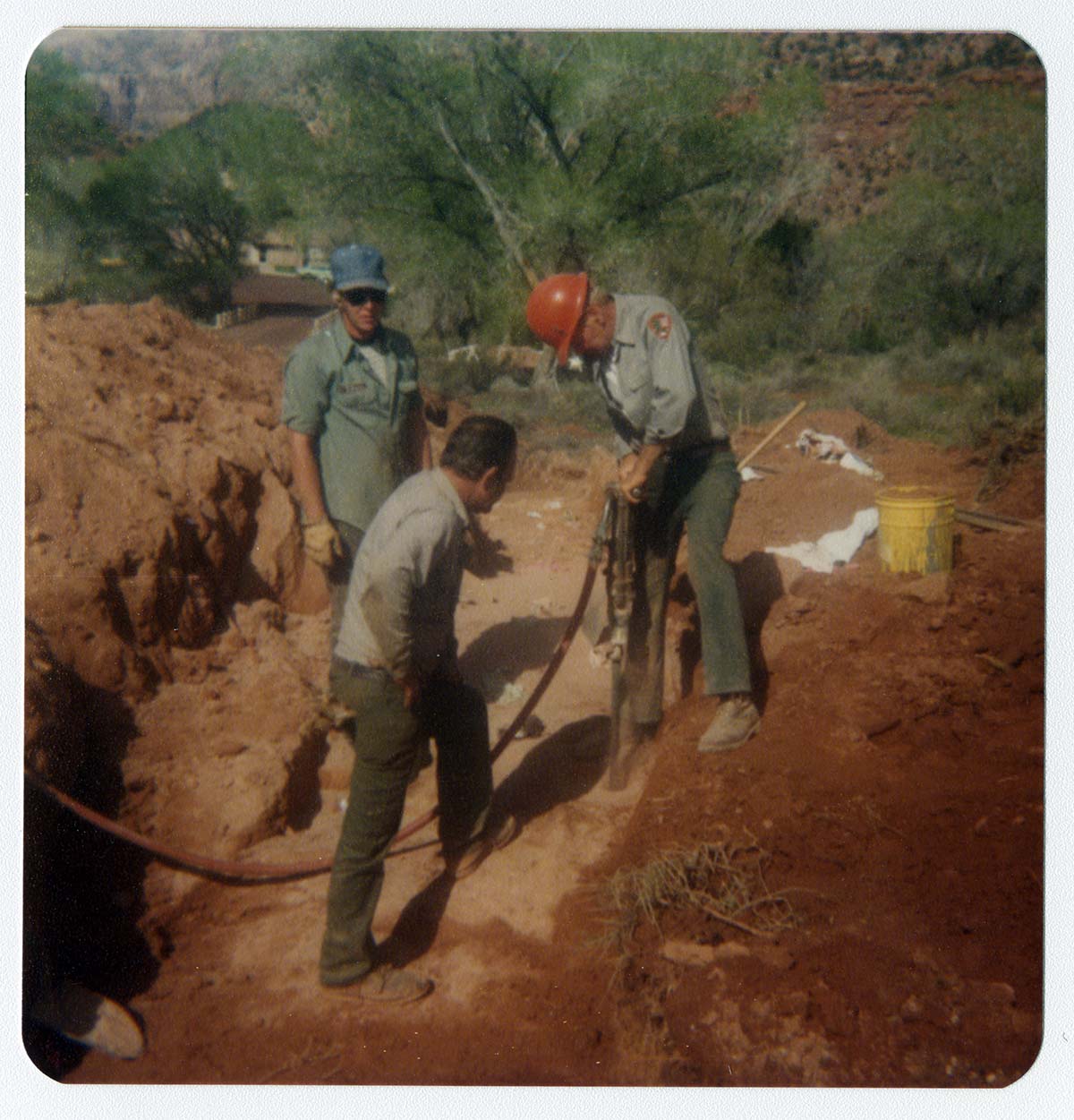 Workers during the Springdale water pipeline construction.