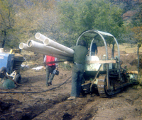 The construction of the Wiley Spring water pipeline.