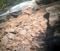 Color Photos of rock slides in Kolob Canyon.