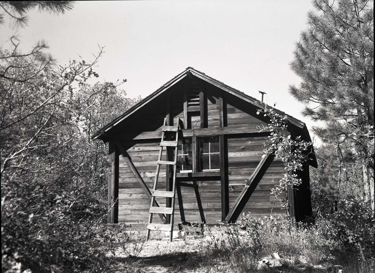 West Rim shelter cabin, Building 135, on West Rim Trail, seven miles from canyon floor.
