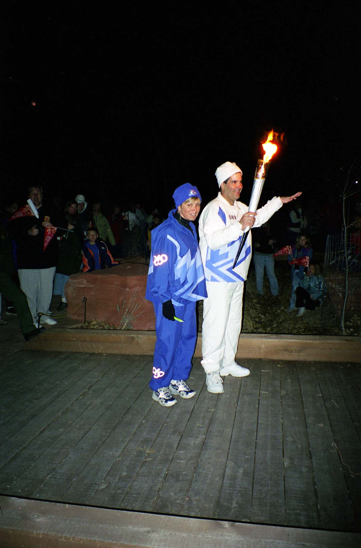 Color Photos of the ceremony surrounding the Olympic Torch passing through Zion.