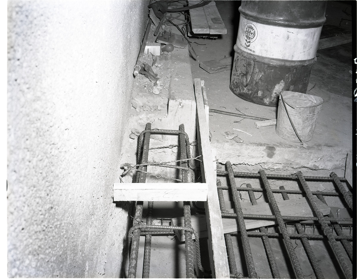 Repair work being done in Zion-Mt. Carmel tunnel at place of rock fall damage.