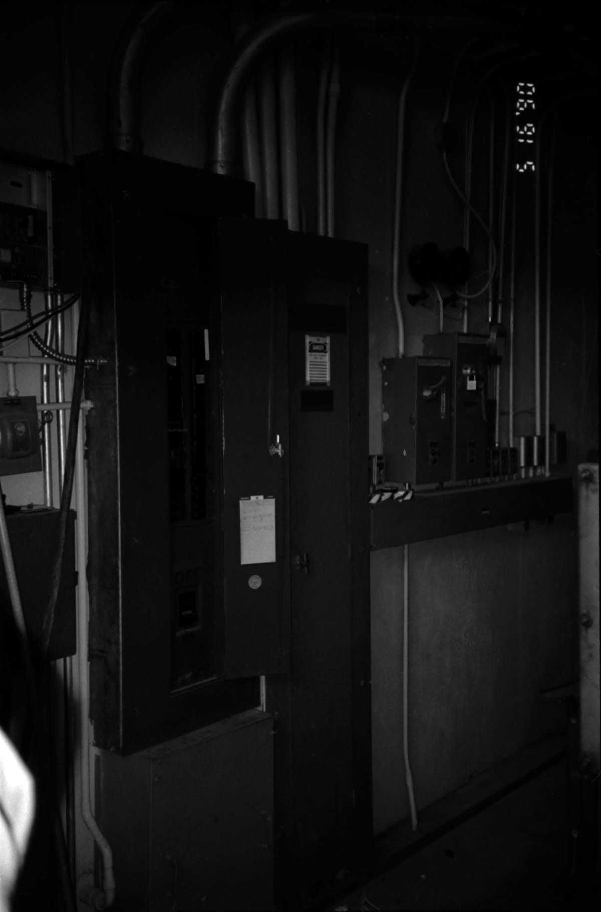 Piping and electrical box systems during construction of headquarters addition.