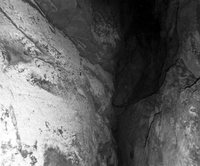 Steep sides of cave interior. The cave of Cave Valley.