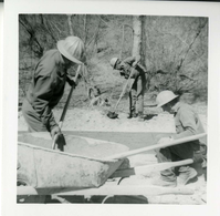 Workers during the Lady Mountain sign emplacement.