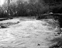 Flood damage - just north of parking area for Court of the Patriarchs, threatening highway.