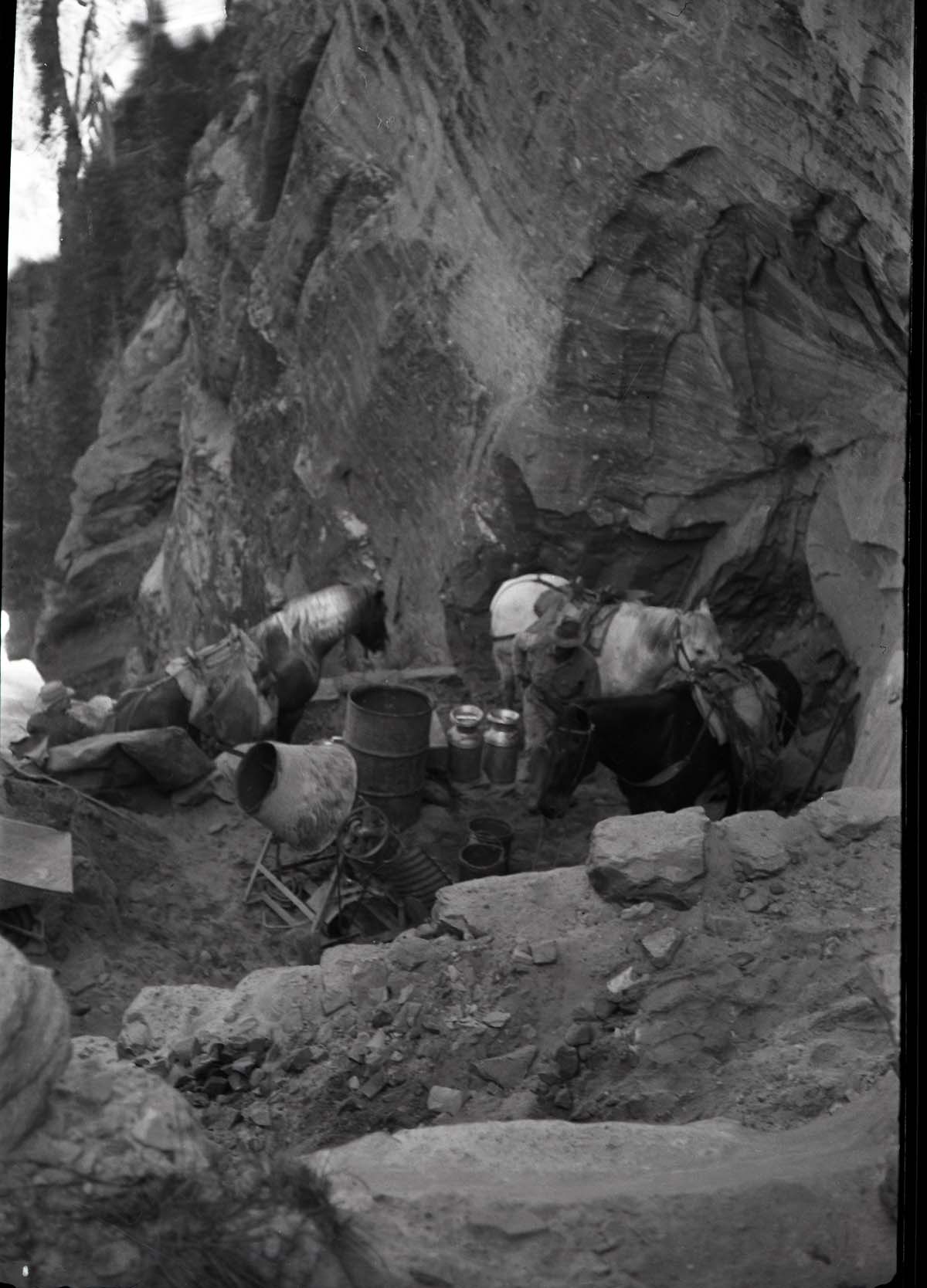 Trail drainage work on Walter's Wiggles on West Rim Trail.