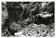 BW Photo of rock slide near echo rock - 35MM.