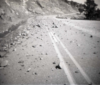 BW photos of rock slides in Kolob Canyons - 110mm.