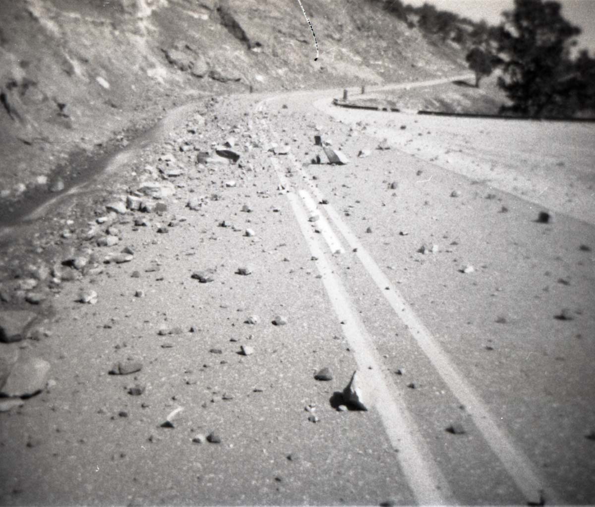 BW photos of rock slides in Kolob Canyons - 110mm.