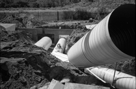 Piping system during the construction of headquarters addition.