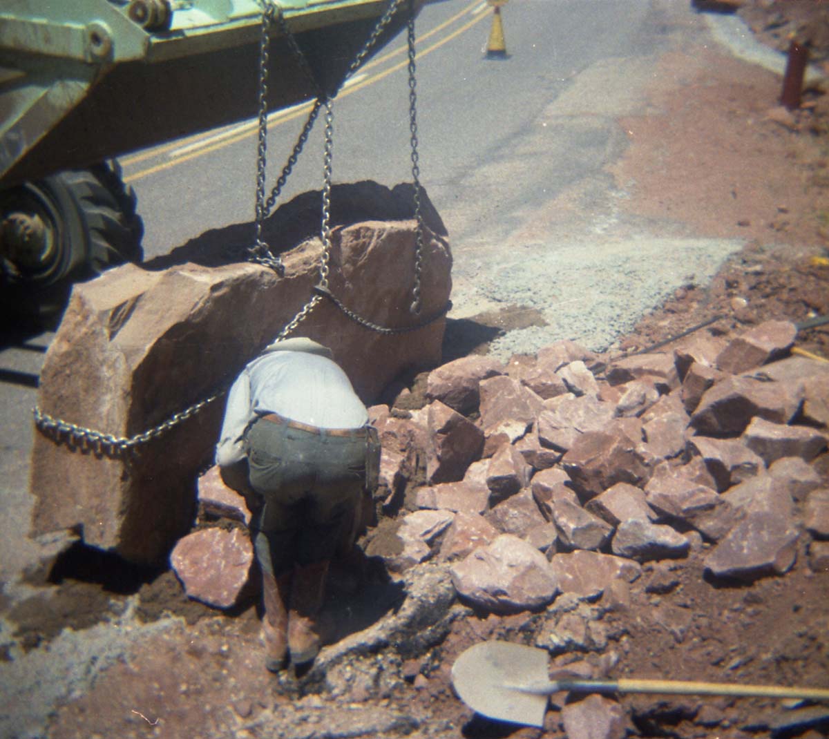 Color Photos of rock slides in Kolob Canyon.