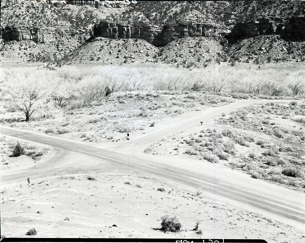Park road at intersection of Oak Creek Road.