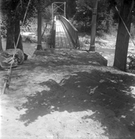 The bridge during reconstruction of the Emerald Pool trail.