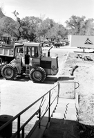 Construction vehicle during construction of headquarters addition.