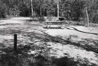 Campsite A3 with picnic table and grill at the South Campground.