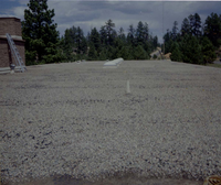 New layer of gravel spread during reroofing project. Bryce Canyon National Park.