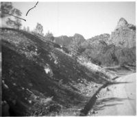 BW photos of rock slides in Kolob Canyons - 110mm.