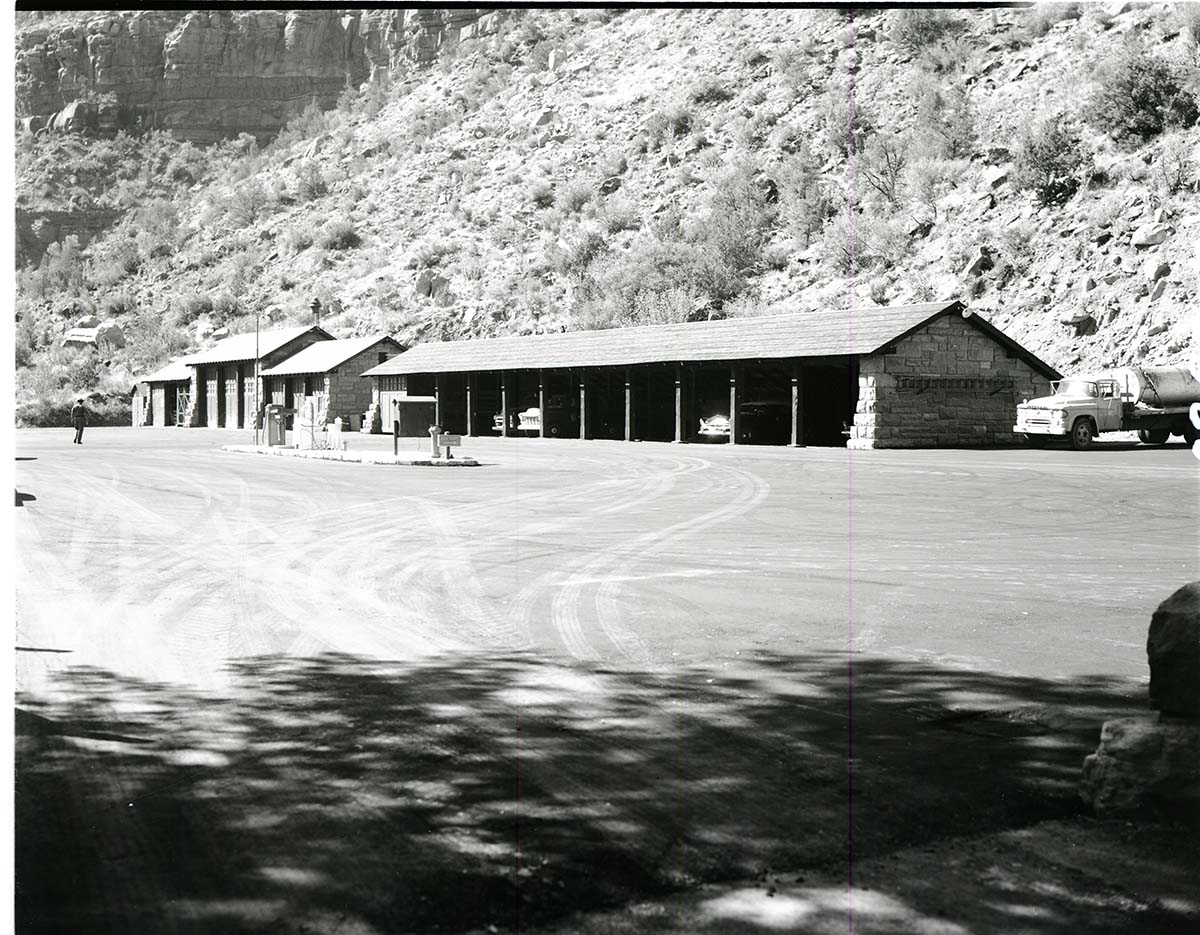 Road repair and completed paving in utility area.