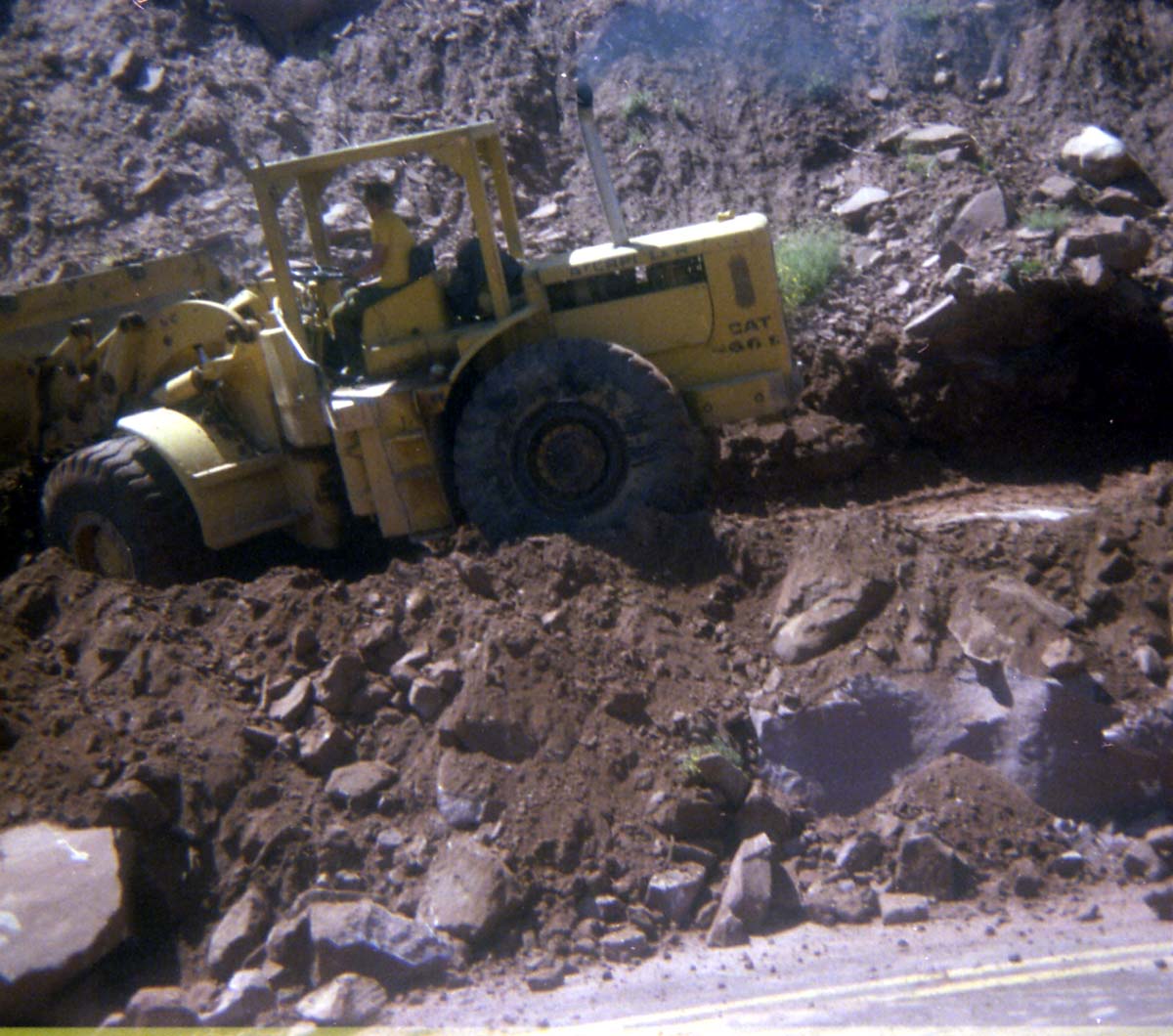 Color Photos of rock slides in Kolob Canyon.