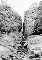 Horseback party riding through Echo Canyon, September 12, 1929.