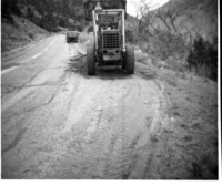 BW Photo of a rock slide along Route 2 - 110mm.