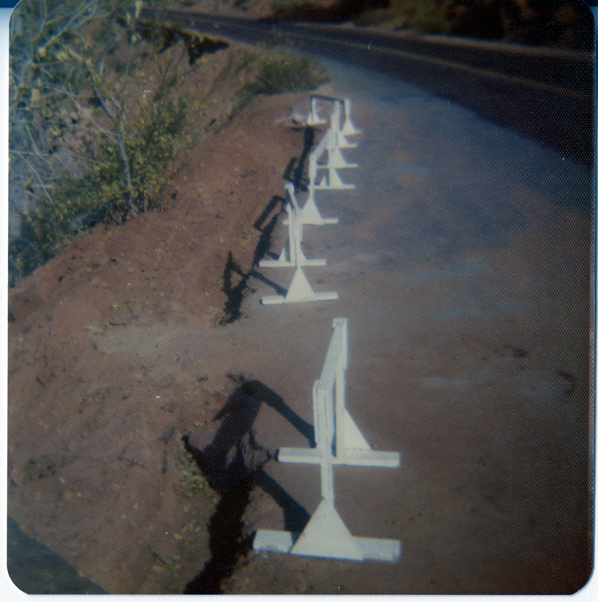 Construction lane barriers along an area of roadwork in Zion.