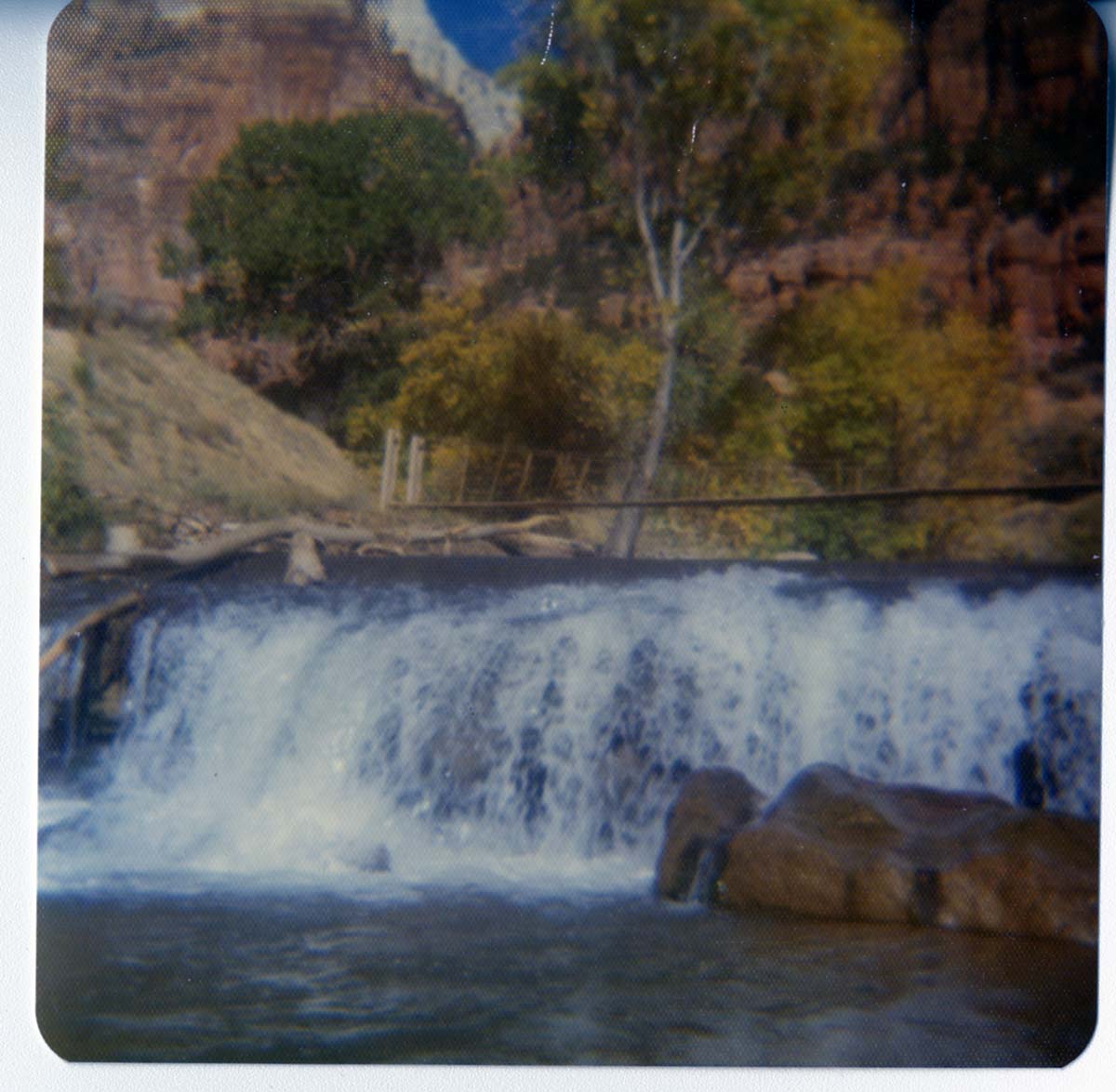 The Birch Creek Dam with suspension footbridge.