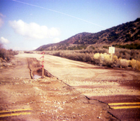 Color Photos of rock slides in Kolob Canyon.