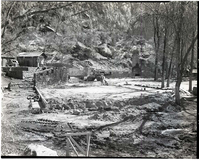 Restoration of Zion Lodge after its destruction by fire January 28, 1966.