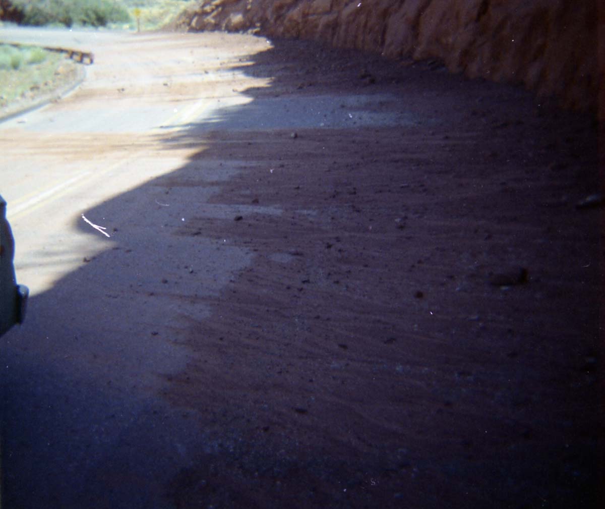 Color Photos of rock slides in Kolob Canyon.