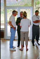 Color Photos of the opening celebration for the new visitor center - Same day as the official shuttle launch.