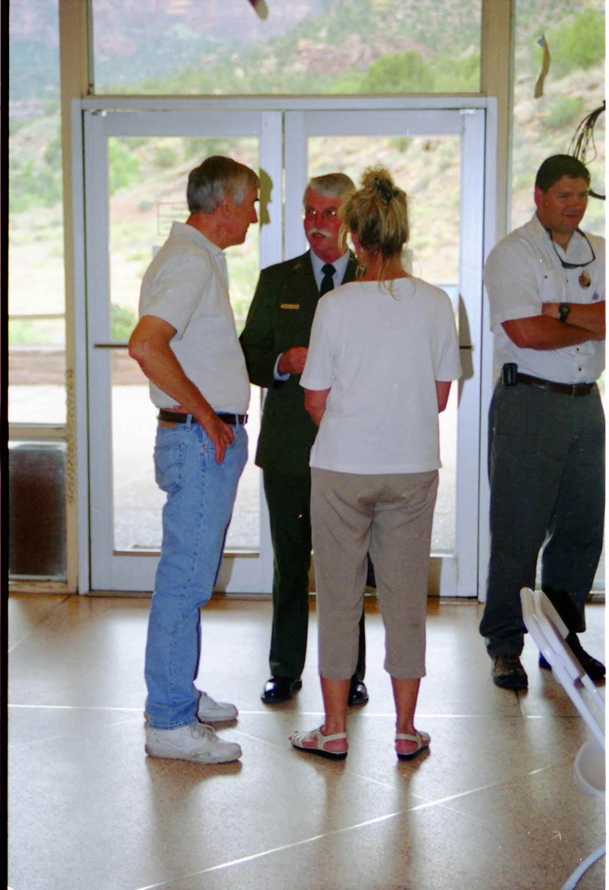 Color Photos of the opening celebration for the new visitor center - Same day as the official shuttle launch.