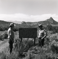 Road leading from Kolob Reservoir road to Hop Valley, sign at beginning of road.