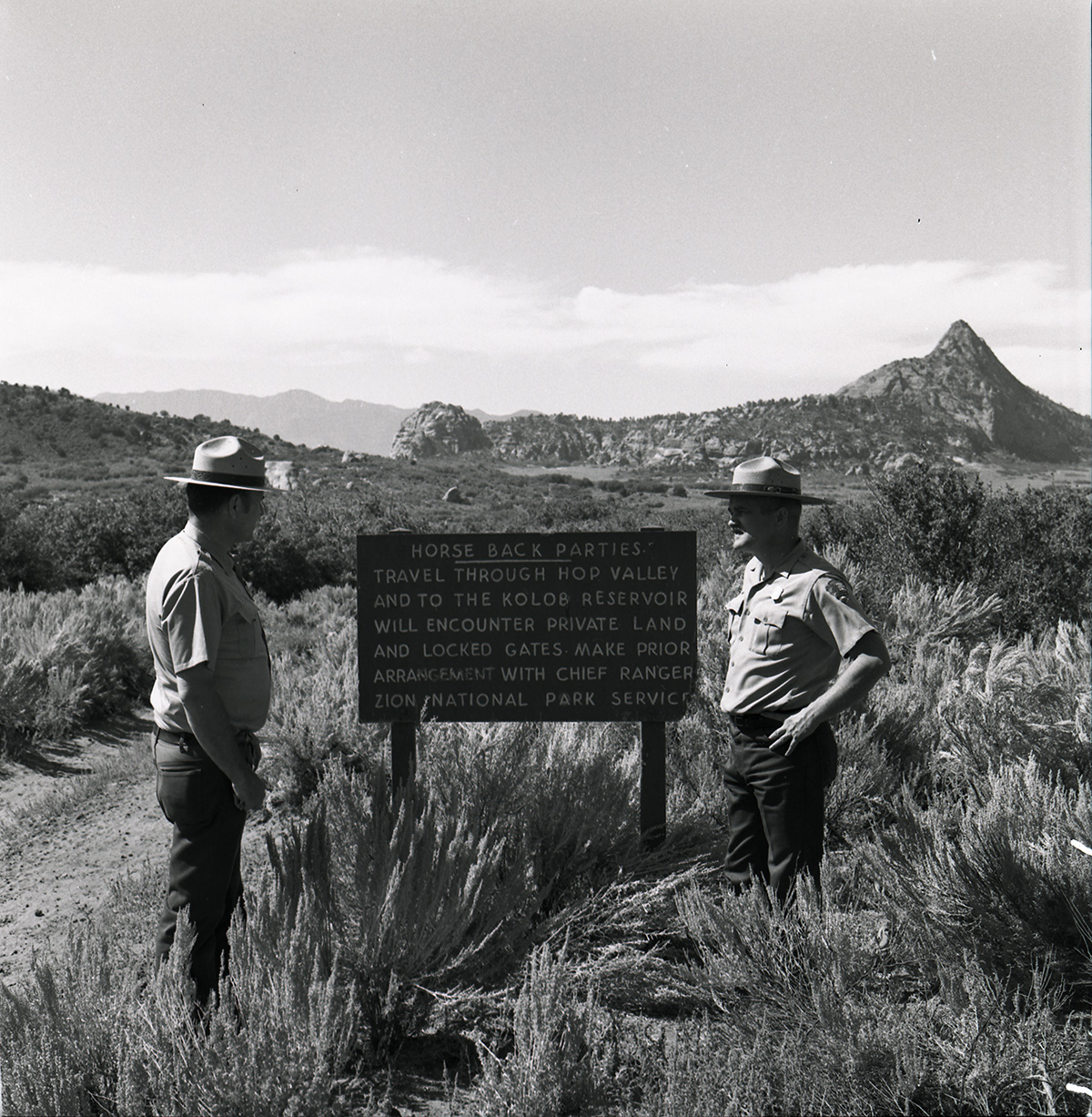 Road leading from Kolob Reservoir road to Hop Valley, sign at beginning of road.