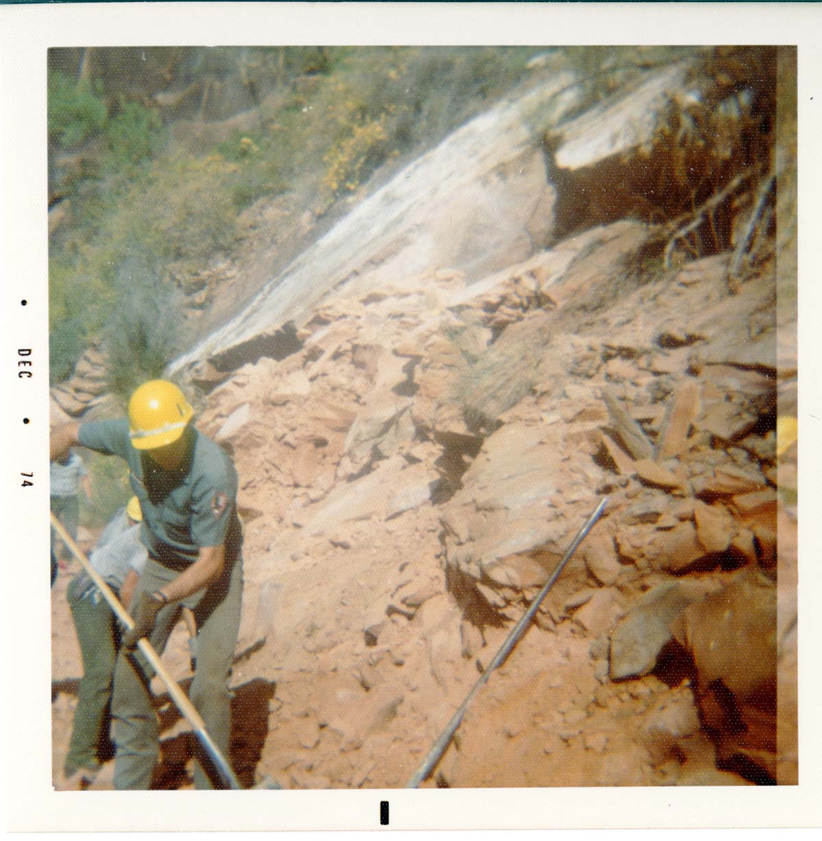 NPS personnel working on trail in Zion.