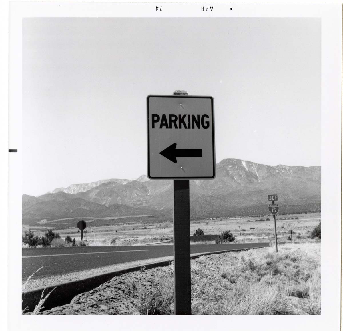 Parking' sign near Kolob Canyon.